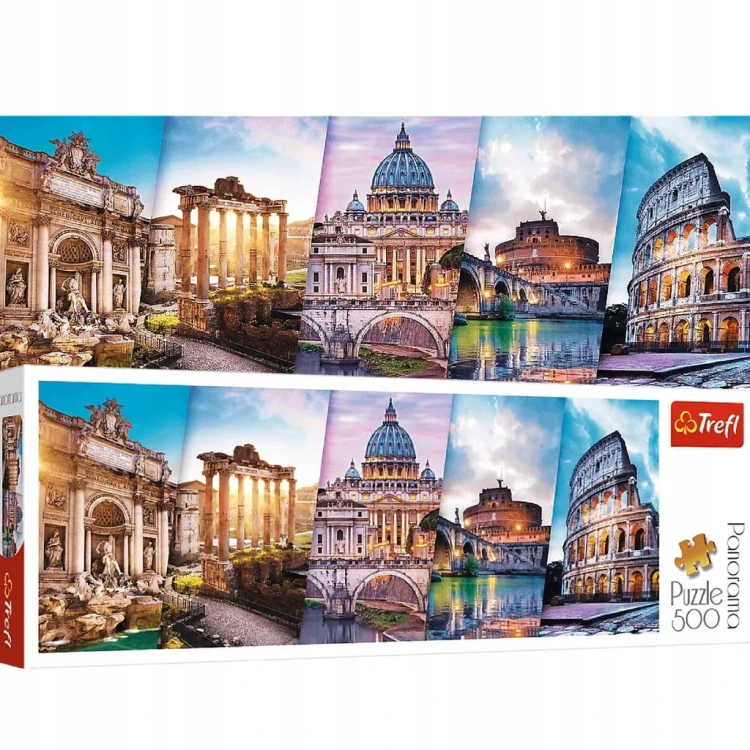 Trefl Puzzle 500 elementów Panorama Podróż do Włoch Puzzle panoramiczne