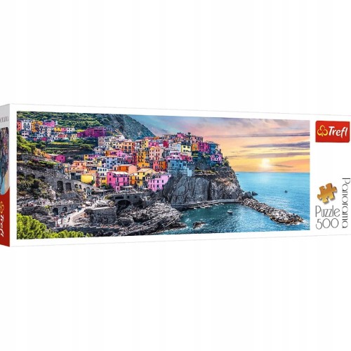 Puzzle Trefl 500el. Vernezza o zachodzie słońca Puzzle Panorama Włochy