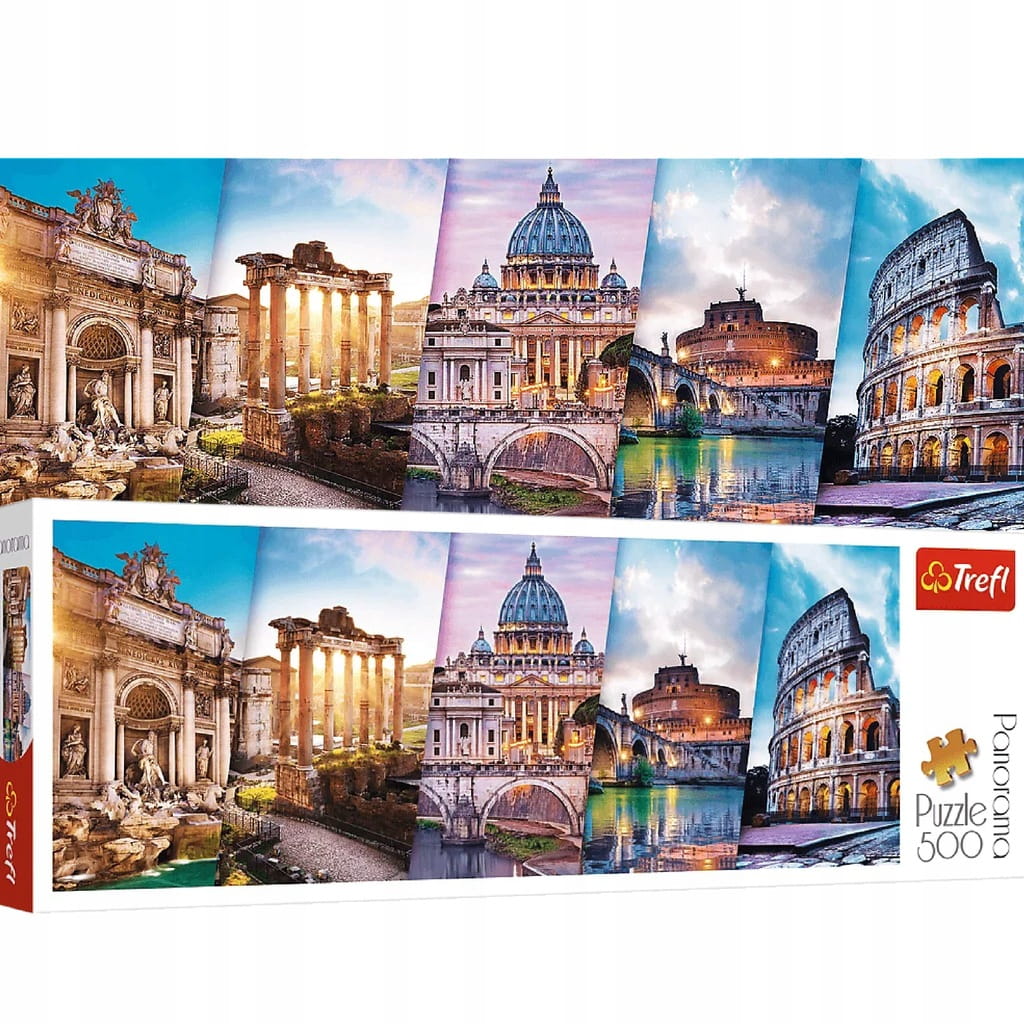 Trefl Puzzle 500 elementów Panorama Podróż do Włoch Puzzle panoramiczne