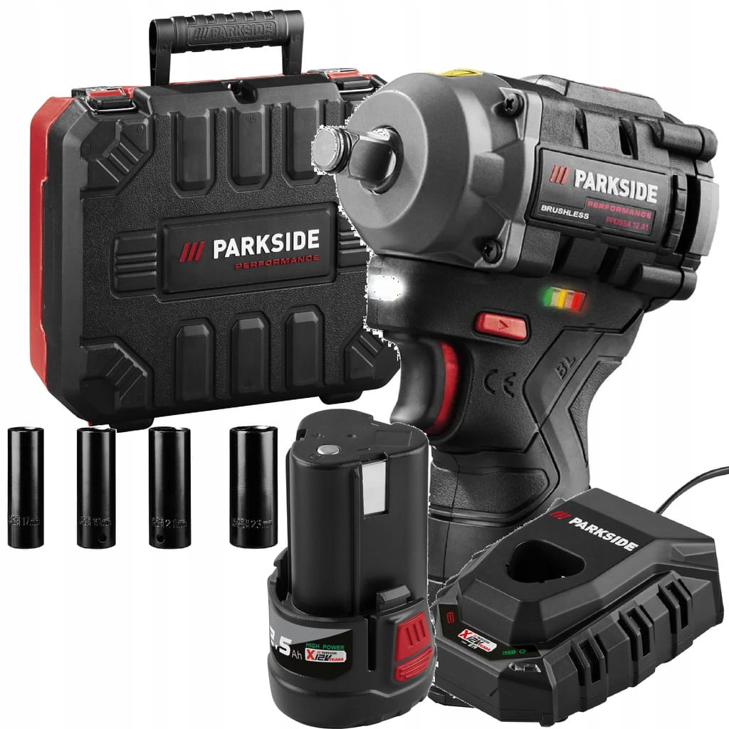 Akumulatorowy klucz PARKSIDE akumulator 2,5A 12V klucz PPDSSA 350Nm NASADKI