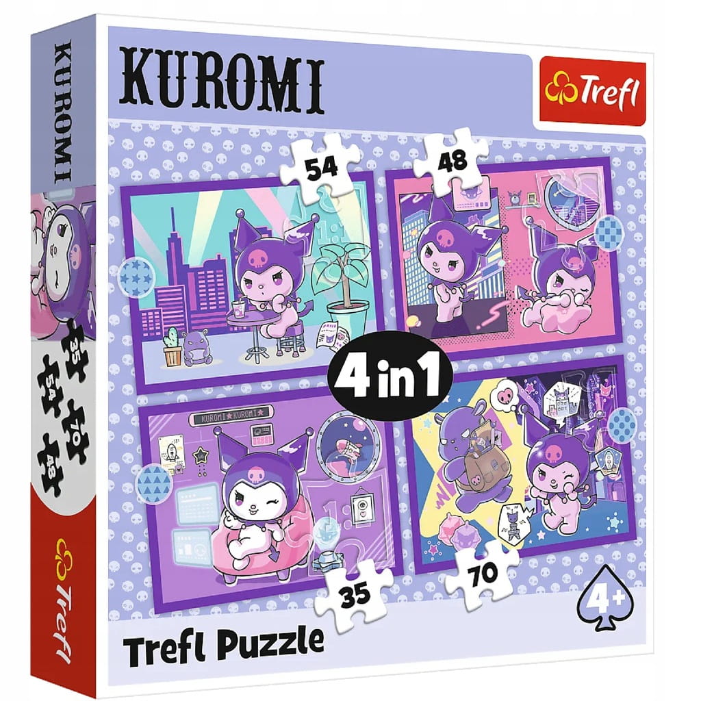 Puzzle 4 układanki Kuromi Dzień Kuromi Trefl puzzle 4+ najnowsza układanka